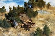 bruno liljefors orn jagande hare Sweden oil painting artist